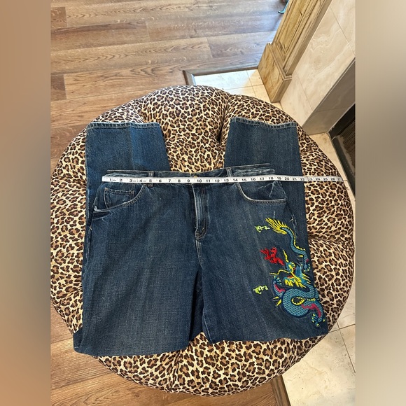 Ralph Lauren Embroidered Dragon Jeans 14W - Picture 4 of 6